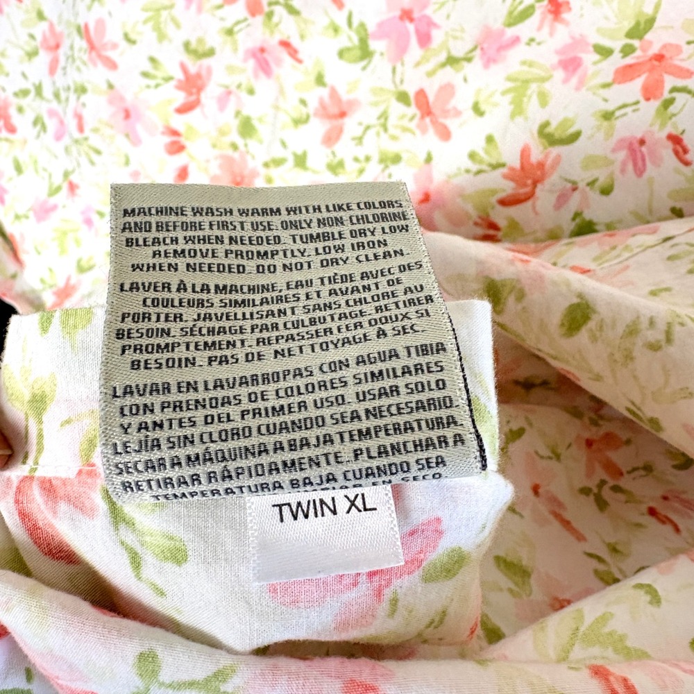 Laura Ashley Norella Twin XL Sheet Set Pink Floral Cotton Cottagecore Bedding - Picture 7 of 7